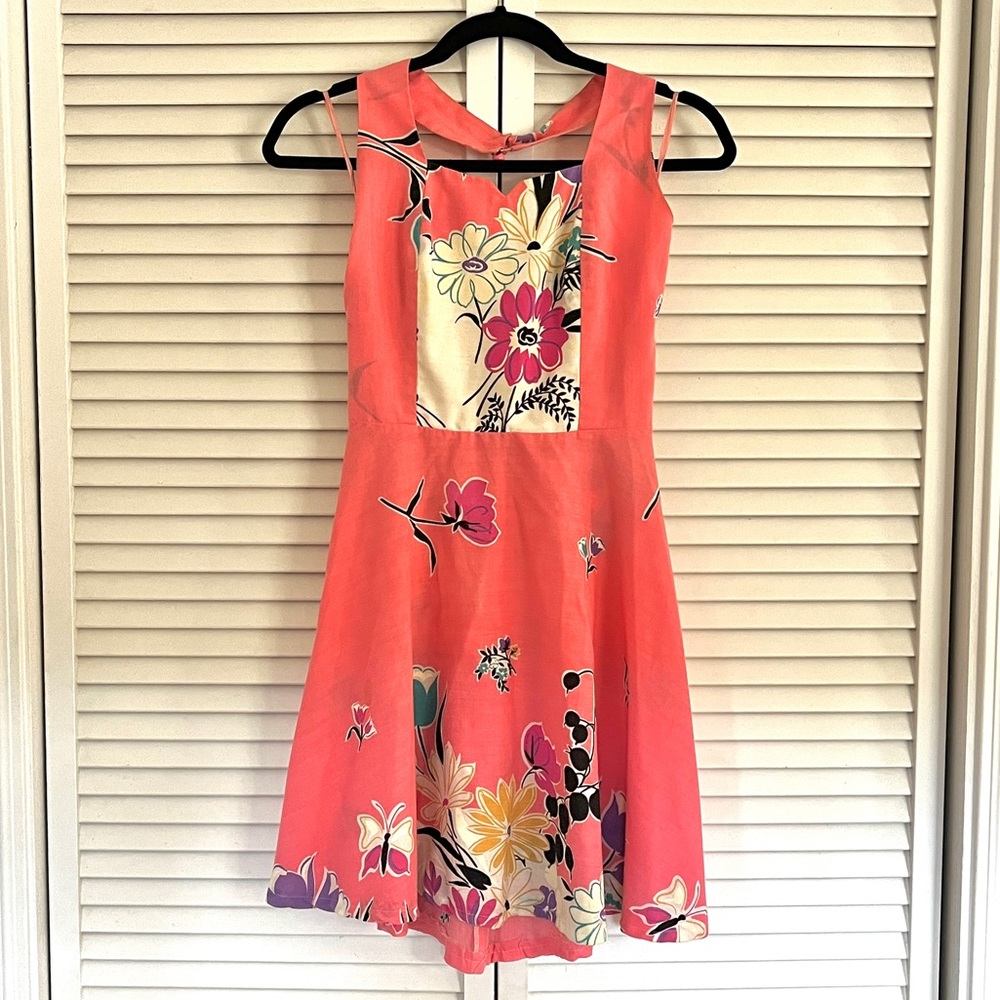 Flora Print Backless Halter Neck Sundress